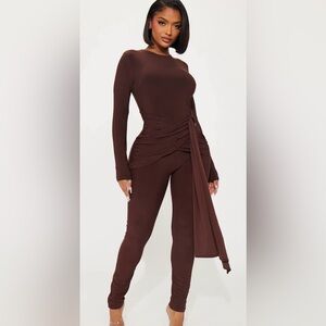 Fashion Nova Chocolate Brown Jumpsuit